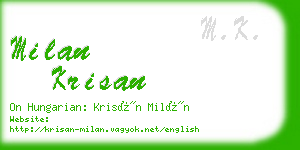 milan krisan business card